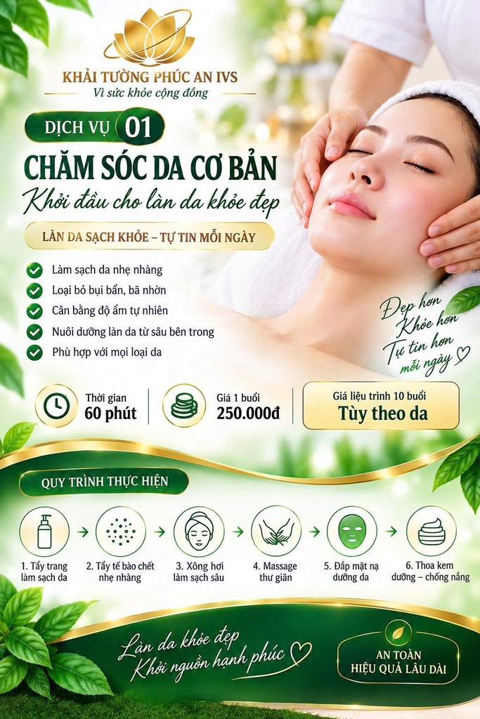 DỊCH VỤ 01 - Chăm Sóc Da Cơ Bản