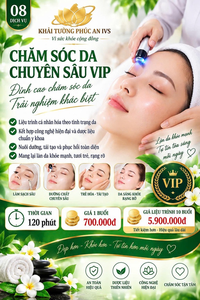 DỊCH VỤ 08 - Chăm Sóc Da Chuyên Sâu VIP