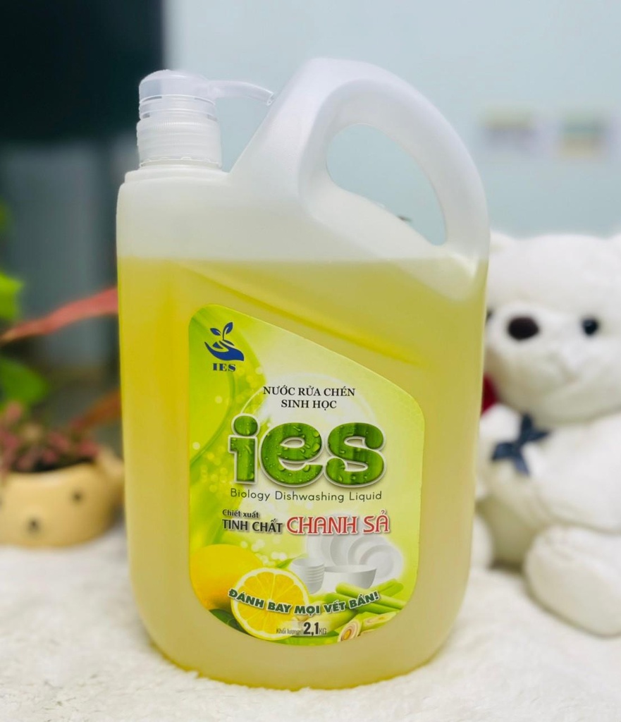 [IVS0008] Nước rửa chén sinh học tinh chất chanh xả IES can 2,1kg